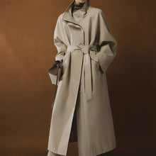 Load image into Gallery viewer, Simple Silhouette Stand Collar Tencel Drape Lace-up Jacket
