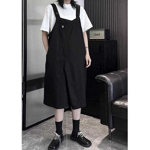 Solid Color Loose Casual Wide-leg Overalls
