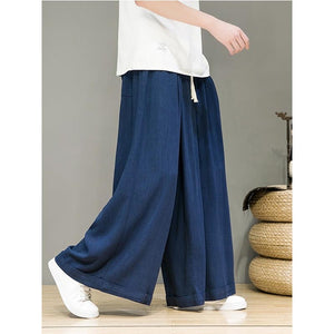 Cotton And Linen Casual Straight Pants