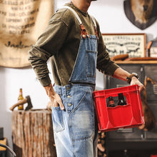 Load image into Gallery viewer, Vintage Loose Cargo Denim Overalls with Detachable Straps
