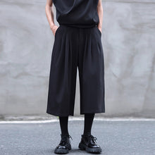 Load image into Gallery viewer, Drawstring Elastic Waist Pleated Solid Culottes
