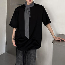 Load image into Gallery viewer, Shoulder Pad Stitching Bow Tie Polo Shirt
