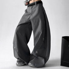 Load image into Gallery viewer, Vintage Embroidered Drape Loose Straight-leg Wide-leg Pants
