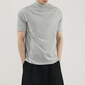 Straight Shoulder Jumpsuit Collar Knitted Slim Fit T-shirt