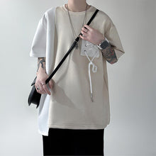 Load image into Gallery viewer, Drawstring Pockets Paneled Short Sleeves Tops
