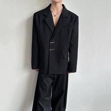 Load image into Gallery viewer, Metal Buckle Shoulder Padded Loose Suit Jacket
