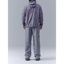 Load image into Gallery viewer, Fluffy Fleece Contrast Zipper Chest Pocket High Neck Hooded Pullover
