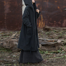 Load image into Gallery viewer, Thickened Warm Hooded Mid-length Cotton Coat
