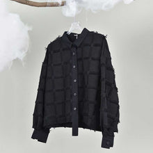 Load image into Gallery viewer, Tassel-trimmed Patchwork Lapel Loose Shirt

