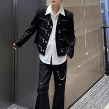 Load image into Gallery viewer, Heavy-duty Multi-zip Sequined Tweed Jacket
