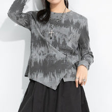 Load image into Gallery viewer, Women's Tie Dye Asymmetrical Hem Slim Long Sleeve Top

