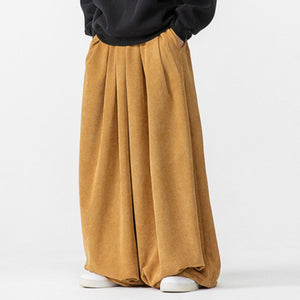 Corduroy Straight Wide-leg Harem Pants