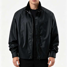 Load image into Gallery viewer, Retro Corduroy Collar and PU Leather Stand-up Collar Jacket
