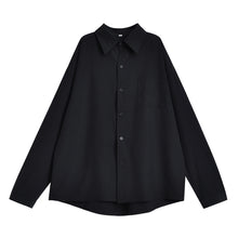 Load image into Gallery viewer, Black Slim Japanese Loose Shirt
