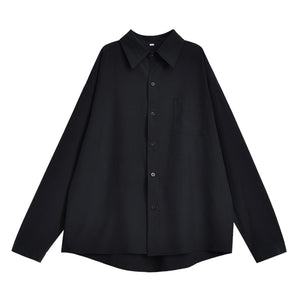 Black Slim Japanese Loose Shirt