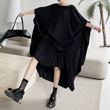 Load image into Gallery viewer, Pleated Batwing Sleeve Irregular Dress
