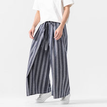 Load image into Gallery viewer, Vintage Striped Linen Thin Loose Wide Leg Culottes
