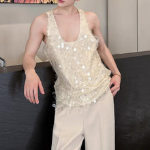 Load image into Gallery viewer, Embroidered Sequined Double Mesh Vest
