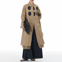 Load image into Gallery viewer, Loose Lapel Polka Dot Long Shirt Jacket
