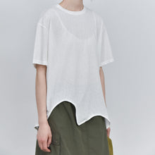 Load image into Gallery viewer, Irregular Wavy Hem Loose Pullover T-shirt
