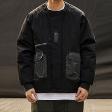 Load image into Gallery viewer, Color-blocked Crew Neck Quilted Cotton Coat
