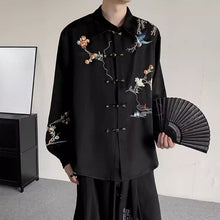 Load image into Gallery viewer, Floral and Bird Embroidered Button-down Shirt
