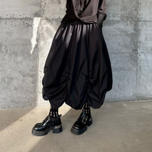 Load image into Gallery viewer, Dark Pleated Loose High Waist Puffy Skirt
