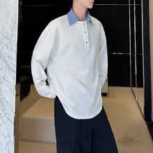 Load image into Gallery viewer, Striped Lapel Fake Two-Piece Loose POLO Shirt
