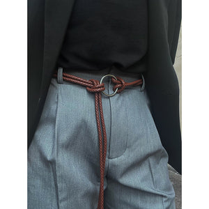 Retro Casual Braided Waist Rope Ring Belt