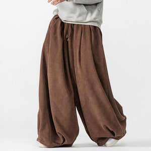 Corduroy Straight Wide-leg Harem Pants