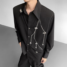Load image into Gallery viewer, 3D Flower Embroidered Sequined Shoulder Pad Shirt
