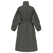 Load image into Gallery viewer, Stand-up Collar Retro Belted Mid-length Loose Coat
