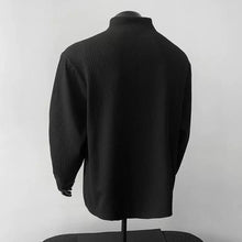 Load image into Gallery viewer, Ribbed Textured Band Collar Henley Shirt

