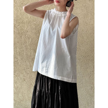 Load image into Gallery viewer, Women's Ruffle Trim Petal Collar Sleeveless Blouse
