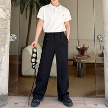 Load image into Gallery viewer, Lapel Loose Casual Embroidered Polo Shirt

