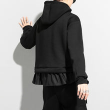 Load image into Gallery viewer, Pullover Faux Two-piece Patchwork Hoodie
