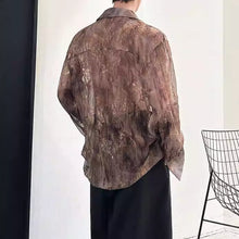 Load image into Gallery viewer, Vintage Tie-dye Embroidered Draped Shirt
