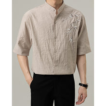 Load image into Gallery viewer, Loose Stand Collar Embroidered Shirt
