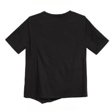 Load image into Gallery viewer, Draped Hem Pleated Patchwork T-shirt
