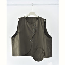 Load image into Gallery viewer, Japanese Retro Patchwork Pocket Vest
