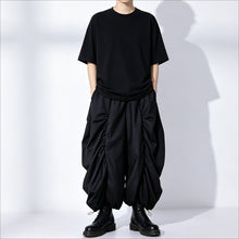 Load image into Gallery viewer, Japanese Asymmetric Pleated High-waist Drawstring Wide-leg Pants
