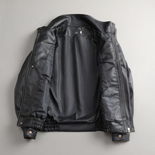 Load image into Gallery viewer, Black Shoulder Padded Motorcycle PU Leather Jacket
