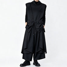Load image into Gallery viewer, Japanese Asymmetrical Hooded Overlap Front Loose Sleeveless Vest
