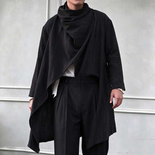 Load image into Gallery viewer, Vintage Linen Mid-Length Stand Collar Trench Coat
