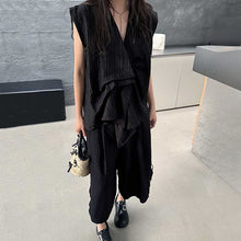Load image into Gallery viewer, Pleated Loose Irregular Sleeveless Shirt Vest
