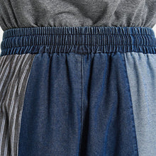 Load image into Gallery viewer, Retro Denim Patchwork Casual Distressed Drape Culottes
