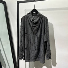 Load image into Gallery viewer, Loose-fit Distressed High-neck T-shirt

