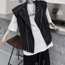 Load image into Gallery viewer, Retro PU Leather Zipper Vest Jacket
