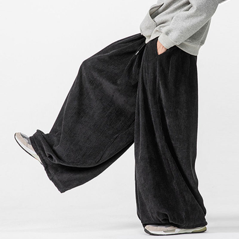 Corduroy Straight Wide-leg Harem Pants