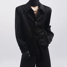 Load image into Gallery viewer, Sequined Casual Loose Peak Collar Shirt

